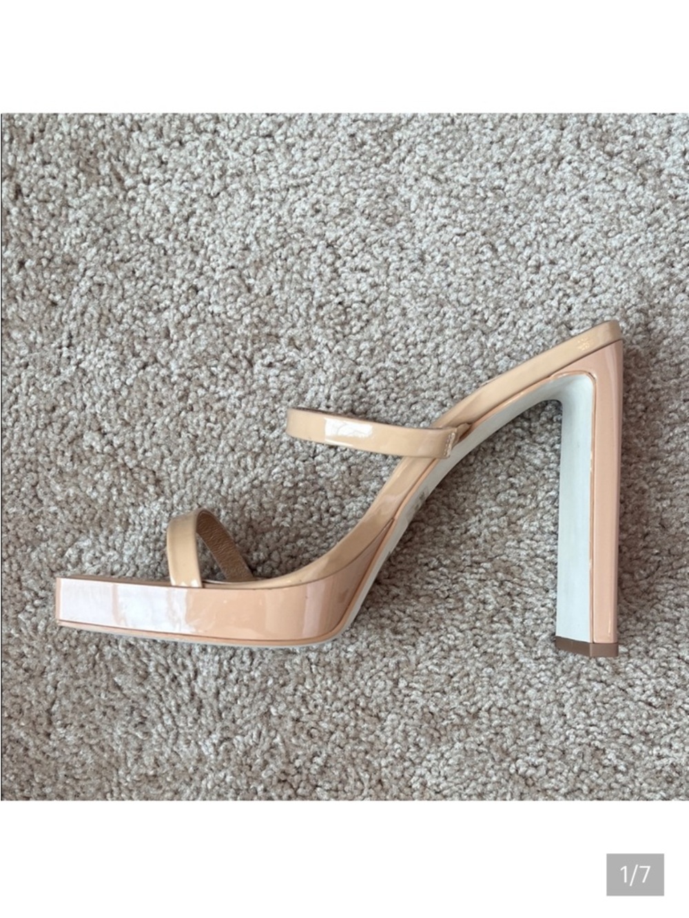 Jeffrey Campbell Nude Patent Platform Block Heel Sandals
